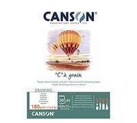 CANSON "C" à Grain - Bloc 30 feuilles de papier dessin - Grain fin - A5 - 180g/m² - Blanc naturel