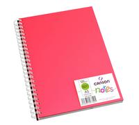 CANSON - Cahier de notes - reliure à anneaux métalliques - A5 - 50 feuilles - papier blanc - uni - couverture rose