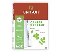 CANSON Cahier Herbier 240 x 320 mm 48 pages 180g avec Intercalaires de séchage Protection