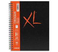 CANSON Carnet de 100 feuilles XL BOOK CROQUIS. Format A5, 90 grammes, grain léger. Spirale grand côté
