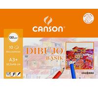 Canson Dessins Basik Cadre, Minipack A3+ (32,5 x 46 cm) 10 feuilles 130 g