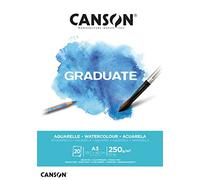 CANSON Graduate Aquarelle - Bloc 20 feuilles A3 - 250g/m²