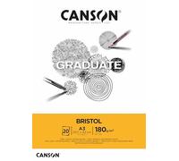 CANSON Graduate Bristol - Bloc 20 feuilles de papier extra-blanc A3 180g/m²