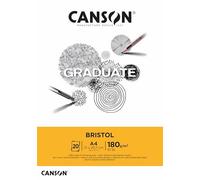 CANSON Graduate Bristol - Bloc 20 feuilles de papier extra-blanc A4 180g/m²
