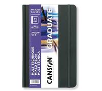 CANSON Graduate - Carnet Mixed Media blanc 72 pages grain léger 14 x 21,6 cm 200g blanc