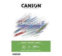 CANSON Graduate Dessin - Bloc 30 feuilles de papier à dessin blanc A5 - 160g/m²