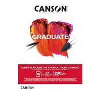 CANSON Graduate Huile et Acrylique - Bloc 20 feuilles A4 - 290g/m²