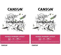 CANSON Graduate Manga Marker Layout - Bloc 50 feuilles A4-70g/m² - Extra blanc (Lot de 2)