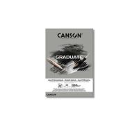 CANSON Graduate Mixed Media - Bloc 30 feuilles de papier polyvalent A5 - 220g/m² - Gris
