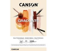 CANSON Graduate Mixed Media - Bloc 30 feuilles de papier polyvalent A5 - 220g/m² - Ocre