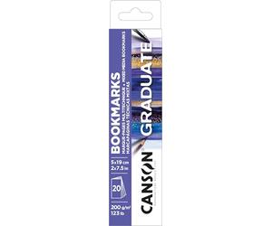 Canson Graduate Mixed Media Marque-page grain léger 200 g/m² Boîte 5 x 19 cm Blanc 20 feuilles