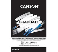 CANSON Graduate Papier dessin noir - Bloc 20 feuilles A3 - 120g/m²