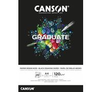 CANSON Graduate Papier dessin noir - Bloc 20 feuilles A4 - 120g/m²