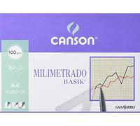 Canson Guarro Canson 200402861 Cahier 50 feuilles papier millimétré A4 90 g