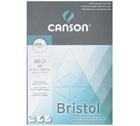 Canson Arts graphiques Bristol Papier à dessin A4 21 x 29,7 cm 20 feuilles Extra Blanc