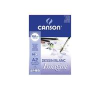 CANSON Imagine - Bloc 50 feuilles - Papier multitechnique - Grain léger - A4 - 200g/m² - Blanc