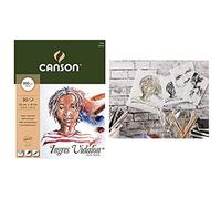 CANSON Ingres Vidalon - Bloc 30 feuilles de papier dessin vergé - 32 x 41 cm - 100g/m² - Blanc