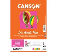 CANSON - Iris Vivaldi - Paquet de 20 feuilles A4 250g - 4 couleurs fluo assorties