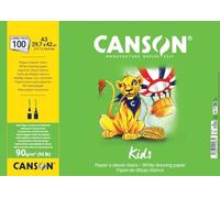 CANSON Kids Dessin - Pack 100 feuilles A3-90g/m² - Grain léger - Blanc