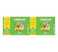 CANSON Kids Dessin - Pack 100 feuilles A4-90g/m² - Grain léger - Blanc (Lot de 2)