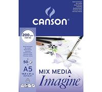 CANSON Lot de 3 Blocs à dessin Imagine format A5 200 g Blanc