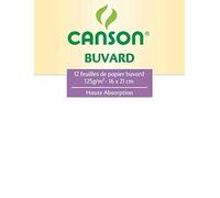 Canson-Infinity Papier buvard 160 x 210 mm 125 g/m2 Blanc 12 feuilles