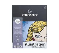CANSON Lot de 6 Blocs planche Manga Illustration BD 12 feuilles format A3 250g Blanc