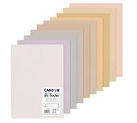 CANSON Mi-Teintes - Assortiment 10 feuilles de papier dessin A3 - 160g/m² - Couleurs pastel