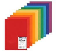 CANSON Mi-Teintes - Assortiment 10 feuilles de papier dessin A3 - 160g/m² - Couleurs vives