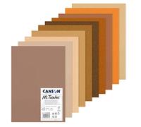 CANSON Mi-Teintes - Assortiment 10 feuilles de papier dessin A3 - 160g/m² - Nuances de brun