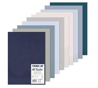 CANSON Mi-Teintes - Assortiment 10 feuilles de papier dessin A3 - 160g/m² - Tons froids