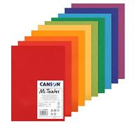 CANSON Mi-Teintes - Assortiment 10 feuilles de papier dessin A4 - 160g/m² - Couleurs vives