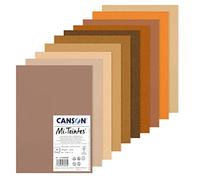 CANSON Mi-Teintes - Assortiment 10 feuilles de papier dessin A4 - 160g/m² - Nuances de brun