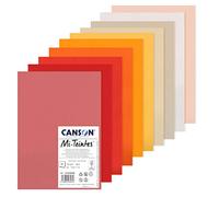 CANSON Mi-Teintes - Assortiment 10 feuilles de papier dessin A4 - 160g/m² - Tons chauds