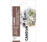 Canson Mi-Teintes Lot de 30 feuilles de papier à dessin double face Grain nid d'abeille Grain fin 160 g/m² Boîte Blanc