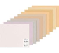 CANSON Mi-Teintes - Paquet 10 feuilles de papier dessin couleur - Double Face : Grain alvéolé nid d’abeilles et Grain fin - 50 x 65 cm - 160g/m² - Couleurs pastel