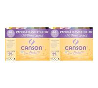 CANSON Mi-Teintes - Pochette 12 feuilles de papier dessin 24x32cm - 160g/m² couleurs claires