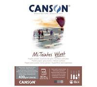 CANSON Mi-Teintes Velvet - Bloc 12 feuilles de papier pastel 32x41-430g/m² - Nuances de gris
