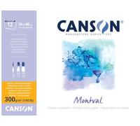 Canson Montval 200807321 Papier aquarelle 36 x 48 cm 12 feuilles Blanc naturel