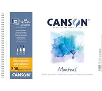 CANSON Montval - Album spiralé petit côté 12 feuilles papier aquarelle grain fin - A3-300g/m²