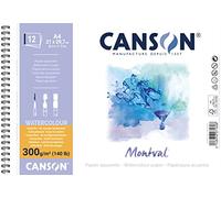 Canson-Infinity Album spiralé Montval – 12 feuilles papier aquarelle 300 g A4 petit côté