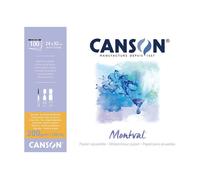 CANSON Montval - Bloc 100 feuilles - Papier aquarelle - Grain fin - 24 x 32 cm - 200g/m² - Blanc