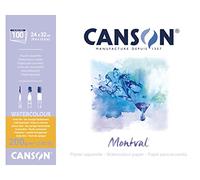 CANSON Montval - Bloc 100 feuilles - Papier aquarelle - Grain fin - 24 x 32 cm - 200g/m² - Blanc