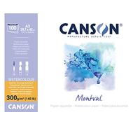 CANSON Montval - Bloc 100 feuilles papier aquarelle grain fin - A3 - 300g/m²