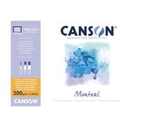 Canson Montval - Bloc 12 Feuilles Papier Aquarelle - Grain Fin - 10,5 x 15,5 cm - 300g/m², Blanc, A6