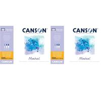 Canson Montval - Bloc 12 Feuilles Papier Aquarelle - Grain Fin - 10,5 x 15,5 cm - 300g/m², Blanc, A6 (Lot de 2)