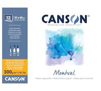 Canson-Infinity Bloc de papier aquarelle Montval 12 feuilles Grain fin 30×40 cm 300 g/m²