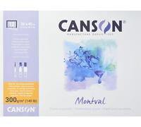 CANSON Montval - Bloc 12 feuilles papier aquarelle - Grain fin - 30 x 40 cm - 300g/m²