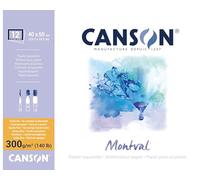 CANSON Montval - Bloc 12 feuilles papier aquarelle - Grain fin - 40 x 50 cm - 300g/m²