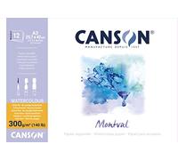 Canson Bloc Collé Petit Coté 12 Feuilles Papier Dessin Montval A3 300g Aquarelle